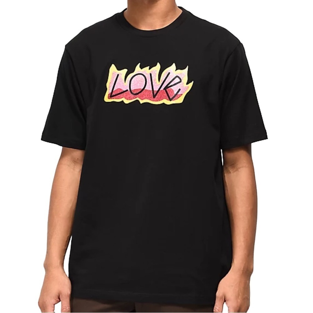 Teddy Fresh Black Cotton "Love" Glitter Tee Size Medium